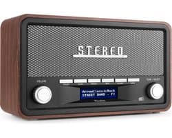 DAB radio met Bluetooth model 2025 - Retro radio - DAB+ / FM - Op batterijen en netstroom - Audizio Foggia