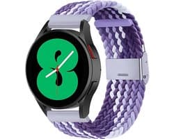 By Qubix - Geschikt voor Garmin bandje - Braided nylon bandje - Lichtpaars / paars - Geschikt voor Garmin Vivoactive 6 / Vivoactive 5 / Vivoactive 3 - Smartwatch bandje 20mm