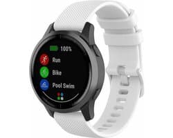 By Qubix - Geschikt voor Garmin bandje - Sportband met motief - Wit - Geschikt voor Garmin Vivoactive 6 / Vivoactive 5 / Vivoactive 3 - Smartwatch bandje 20mm