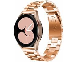 By Qubix - Geschikt voor Garmin bandje - Geschikt voor Garmin Vivomove 3 / HR / Luxe / Sport / Style / Trend - Stalen schakelband - Rosé goud - Smartwatch bandje 20mm