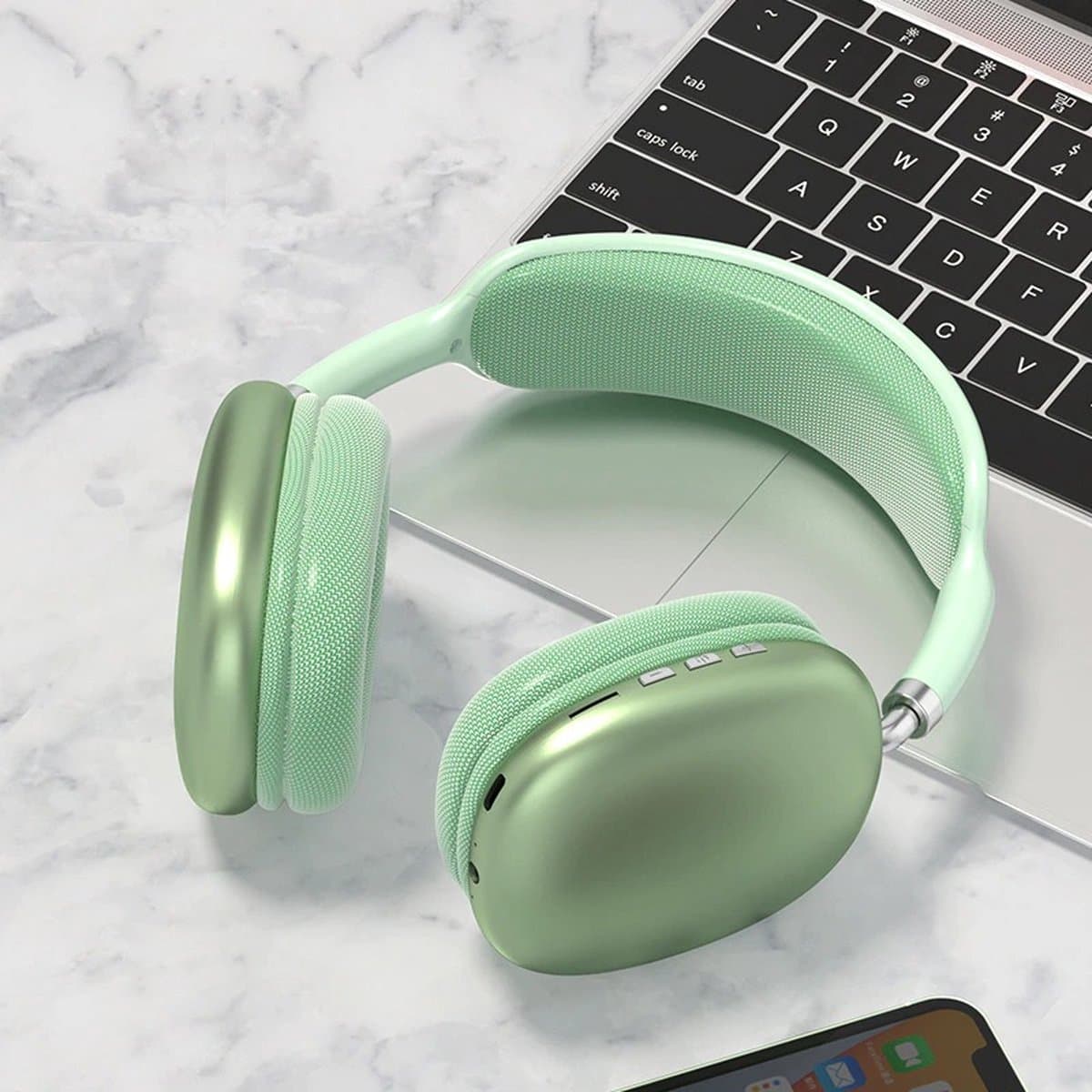 TechU™ Draadloze Bluetooth Koptelefoon – Game Headset – Hoofdtelefoon voor Muziek, Podcast & Gamen – Groen — afbeelding 1