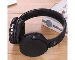 Bluetooth koptelefoon over ear, draadloze koptelefoon en vaste Inklapbaar headsets met een ingebouwde microfoon, Micro SD/TF, FM Geschikt voor: iPhone/Samsung/iPad/Huawei – 650BT Zwart