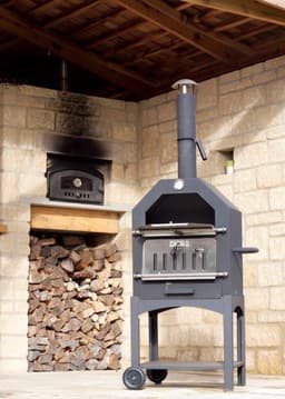MaxxGarden Pizza oven - Smoker barbecue houtskool 45 x 65 x 158cm — thumbnail 4