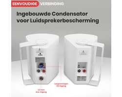 Pyle Luidsprekers - 2-Weg Speakers - Plafondluidsprekers -Buitenluidsprekers- Stevige Universele Bevestiging – 200 W - Geschikt voor Zwembad, Patio en Binnengebruik -Wit