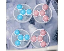 4 stuks - Wasmachine filterzakken - Wasmachine haarfilterzakken - Wasmachine pluizenverzamelaar - Herbruikbaar - Voorkomt verstoppingen in de afvoer van de wasmachine - Blauw en roze