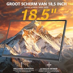UPERFECT Portable Monitor T07 18,5" Touchscreen Gaming Draagbaar Monitor | 120Hz FHD IPS draagbaar scherm | 100% sRGB | 10-Punts Aanraking | Metaal/ABS Design | VESA-bevestiging — thumbnail 2