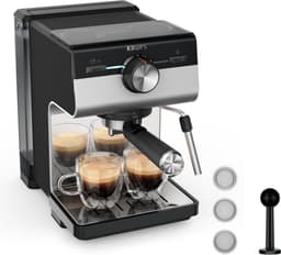 KRUPS  XP384E Authentic+ C90 Pistonmachine - Pistonmachine - Zilver — thumbnail 1