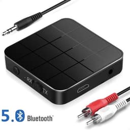 Bluetooth Transmitter & Receiver 2 in 1 - BT 5.0 - 3.5MM AUX / RCA - Zwart — thumbnail 1