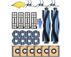 Dutchers® 29-Delige Vervangende Accessoires set voor Eufy X10 Pro Omni Robotstofzuiger,2 Hoofdborstel,6 Zijborstels,4 Hepa-filters,6 Stofzakken,8 Dweilpads