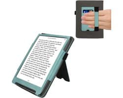 kwmobile flip cover voor e-reader - geschikt voor Pocketbook InkPad 4 / Color 3 / Color 2 / Vivlio InkPad 4 / InkPad Color 3 - Van imitatieleer en -suède - In mintgroen / donkergrijs