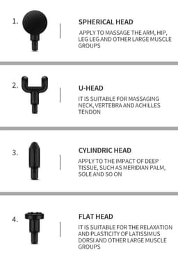 Mini massage gun rood - 4 koppen - 6 snelheden - diepe spierstimulatie - licht in gewicht (540 gram) - stil in gebruik - makkelijk mee te nemen — thumbnail 4
