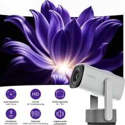 Lumistar® Ultra Mini Beamer - Alles-in-één Smart TV Projector - 2025 model - Android 11.0 - WiFi 6 & Bluetooth 5.2 - 4k Ondersteuning - Beamer - Inclusief Hdmi kabel - Home Cinema - 600 ANSI Lumen - Wit — thumbnail 3