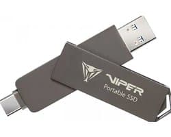 Patriot Viper PVP30 Portable 512GB - SSD Extern - draagbaar - 512 GB - USB 3.2 Gen 2 USB-C - USB Type-A - antraciet