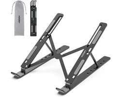 Voomy Office Laptop Standaard Verstelbaar - Ergonomische Stand - Aluminium - Zwart