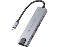 Conceptronic DONN29G laptop dock & poortreplicator Bedraad USB 3.2 Gen 2 (3.1 Gen 2) Type-C Grijs