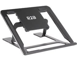 R2B Laptop standaard Verstelbaar en Opvouwbaar - 10 t/m 17 inch - Laptopstandaard - Laptop Stand - Laptopverhoger - Laptop Houder - Tablet Standaard - Zwart