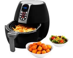 MEDION friteuse, ca. 1500 watt, digitaal bedieningspaneel, totale inhoud 4 liter, olievrij frituren, 30 min timer, oververhittingsbeveiliging, MD17320 zwart