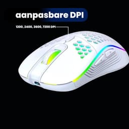Kubus draadloze gaming muis - 3 verschillende DPI standen - rechtshandig - RGB verlichting - 82 gram - Zwart - werkt met alle software - ergonomisch — thumbnail 2
