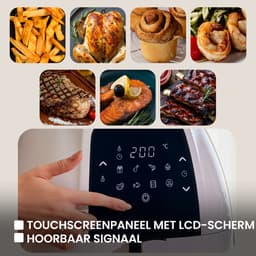 Zeegma KNAPPER GRAND Airfryer XXL - Heteluchtfriteuse 1800 W met 9 Kookprogramma’s, 6L Mand, 7,7L Kom, Temperatuurbereik van 60-200°C, Vaatwasmachinebestendig, Snelle Opwarming en Vetvrije Bereiding van Maaltijden voor het Hele Gezin — thumbnail 6