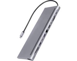 Nuvance 11 in 1 Docking Station Laptop - Usb C Hub - Usb Splitter - Usb Hub 3.0 - Hdmi Vga en Sd - Dockingstation met Anti Slip