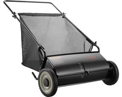 Grasmaaier - Handmatige Tuinveger - 66 cm Werkbreedte - 198L Opvangzak - Verstelbare Borstelhoogte - Stevige Stalen Constructie - Geschikt voor Gazon - Oprit en Tuin