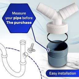 Dubbele Afvoerpijp Aansluiting - Voor Wasmachine en Vaatwasser - 1 stuk — thumbnail 2