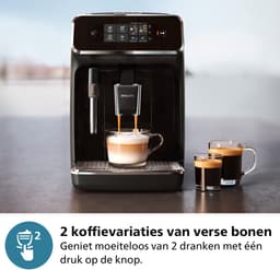 Philips 2200 Series - Espressomachine - 2 Soorten Koffie & Heet water - Melkopschuimer voor Cappuccino - Keramische molen - Volautomatisch - Zwart - Koffiemachine met bonen - EP2220/10 — thumbnail 4