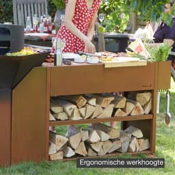 Barbecook Nestor Buddy - Buitenkeuken - Grilltafel - Cortenstaal - 112x55x90cm — thumbnail 3