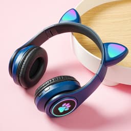KINSI Bluetooth Gaming Headset - Stylish Kat Oor Design met LED - Verlichting! Perfect voor Meisjes, Compatibel met Alle Apparaten (Tablet / Computer / Telefoon) — thumbnail 8