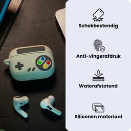 Retro Controller Siliconen Hoesje voor Apple AirPods Pro en Pro 2 – Schokabsorberende Beschermhoes met Clip – Val- en Krasbestendig – Draadloos Opladen – Perfecte Silicone Pasvorm – Retro Gaming Design – Roze — thumbnail 4