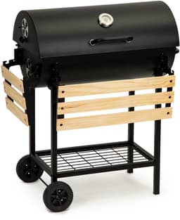 Barbecue met deksel en warmhoud rek - Zwarte metalen BBQ met thermostaat - 104x68x111 cm — thumbnail 3