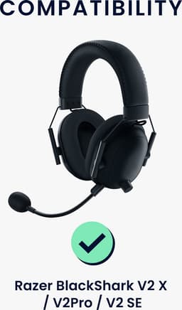kwmobile cover voor koptelefoon hoofdband - geschikt voor Razer BlackShark V2 X / V2Pro / V2 SE - Koptelefoon band hoes van neopreen - In zwart — thumbnail 2