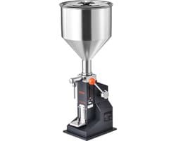 VEVOR 5-50ml Vulmachine Handmatige Vloeistofvulmachine Gemaakt van Food Grade 304 Roestvrij Staal Siliconen Ptfe Vulmachine Inclusief Twee Spuitmonden 4 mm / 8 mm Ideaal voor Het Vullen van Honingolie-Essentie