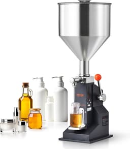 VEVOR 5-100ml Vulmachine Handmatige Vloeistofvulmachine Gemaakt van Food Grade 304 Roestvrij Staal Siliconen PTFE Vulmachine Inclusief Twee Spuitmonden 4 mm / 8 mm Ideaal voor het Vullen van Honingolie-essentie — thumbnail 2