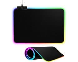Gaming Muismat - met RGB LED Verlichting - 32x27cm - Anti-Slip