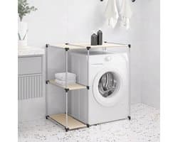 Wasmachine rek - Opbergrek - Wasmachine meubel - Opbouwmeubel - Toilet Rek - 87x55x90,5cm - Crème