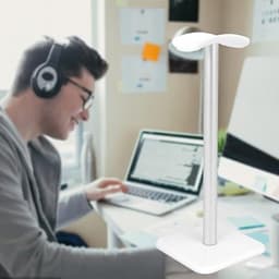 Headset Stand - standaard voor koptelefoon - Headset Houder - Koptelefoon standaard - Koptelefoon Houder - Hoofdtelefoon Houder - wit - metaal - 100*100*245mm — thumbnail 3