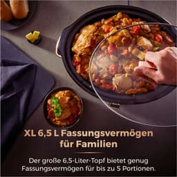 Infinity Slowcooker - 6.5L - 270W - 3 Kookstanden - Warmhoudfunctie - Zwart En Roségoud - Huishoudelijke Apparaten — thumbnail 4