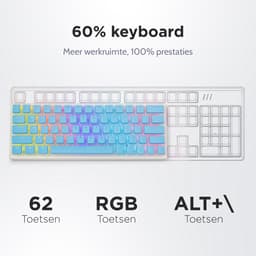 60% Mechanisch Gaming Keyboard – Pudding keycaps - RGB - Bedraad — thumbnail 4