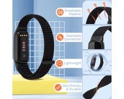 Actie4you® - Nylon Smartwatch bandje - Geschikt voor Fitbit Luxe - Nylon Bandje - Horlogeband - Polsband - Armband - Zwart