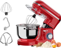 KitchenBrothers 2000W Keukenmachine - Keukenrobot - 6,2L - Mixer met Mengkom - Keukenmixer - BPA-vrij - Rood — thumbnail 1