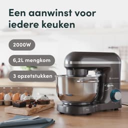 KitchenBrothers 2000W Keukenmachine - Keukenrobot - 6,2L - Mixer met Mengkom - Keukenmixer - BPA-vrij - Antraciet — thumbnail 3