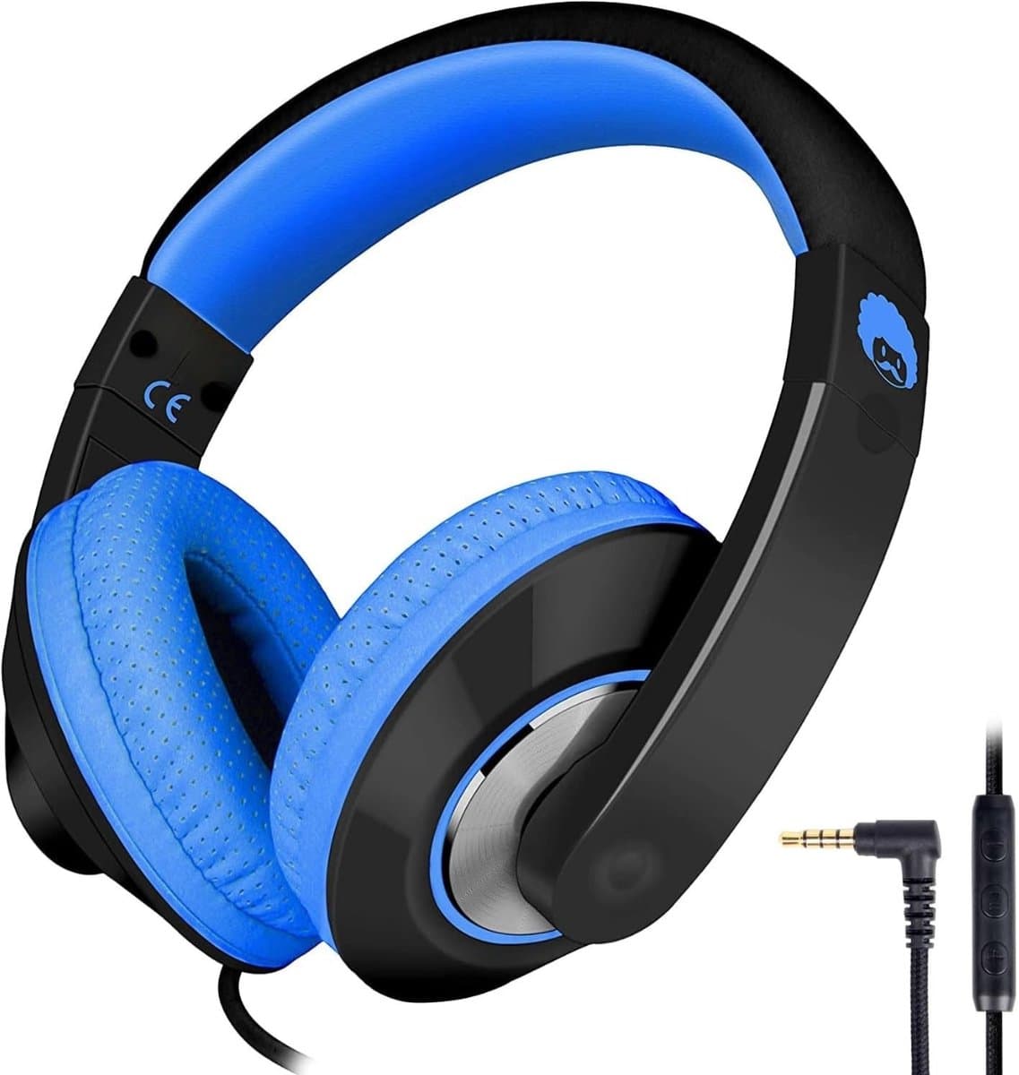 StayPowered Kinderkoptelefoon - Perfect Geluid & Ultiem Comfort - Verstelbaar - HD Microfoon - Kraakhelder Stereo - Zachte Oorkussens - Duurzame Kabel - 3.5mm Jack - Blauw/Zwart - Levering Sneller dan Aangegeven! — afbeelding 1