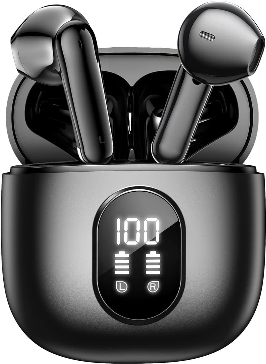 Soundtrex X-Pro Draadloze oordopjes - Bluetooth Oordopjes - Oortjes draadloos - Earpods - LED Display - Bluetooth 5.3 - Zwart — afbeelding 1