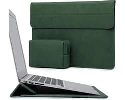 Candala 13,3-14 Inch Laptop Hoes met Standaard Functie voor MacBook Pro 14 M3/M2/M1 Pro/Max A2918 A2992 2024-2021, 13,8-13,5 Surface Laptop, MacBook Air 13, Laptopsleeve met Zakje, Middernacht Groen