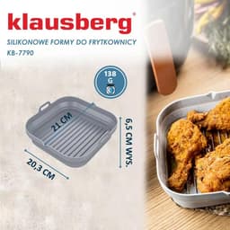 KLAUSBERG - 2-delige Siliconen Airfryer Bakvorm Set - Herbruikbaar en Hittebestendig tot 230°C - Geschikt voor Airfryer, Oven en Magnetron — thumbnail 2