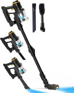 Heevey steelstofzuiger draadloos - Zonder zak - 60 min gebruikstijd - Vacuum cleaner - Snoerloze stofzuiger - Kruimeldief - 220W - 150 airwatts - Met 2 verschillende opzetstukken — thumbnail 1