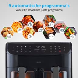 MEDION XXL Dubbele Airfryer P20 - 2 zones - 8,7 L - 2600 W - Zwart — thumbnail 14