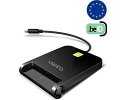 Clerby - eID Kaartlezer - USB-C - Identiteitskaartlezer - België - Europa - ID kaartlezer - NFC Reader - ID Reader - Creditcard Reader - Smart Cards - Card Reader - Belgische Identiteitskaart - Mac - Windows