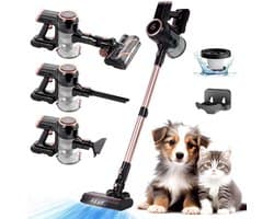 AG4200 Steelstofzuiger Draadloos - Rose Gold - Stofzuiger Zonder Zak - Geschikt voor Dierenharen- Krachtig -Kruimeldief- Draadloze Stofzuigers - Steelstofzuigers - Kruimelzuiger - Compact & Licht